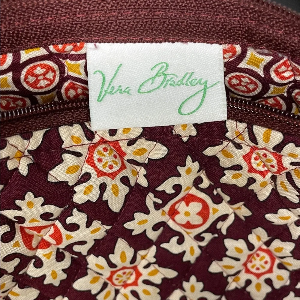 Vera Bradley Burgundy and Yellow Patterned Crossbody Bag